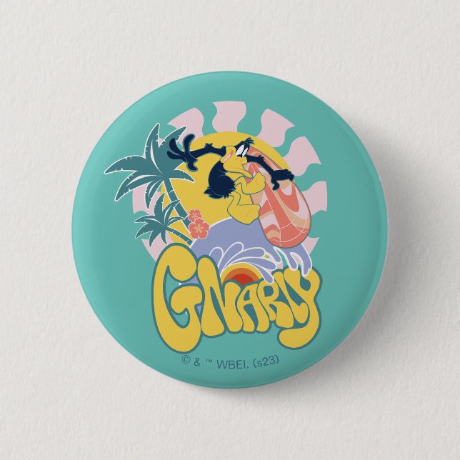 DAFFY DUCK™ Surfing - Gnarly Button (Front)