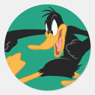 DAFFY DUCK™ Swinging a Punch Classic Round Sticker