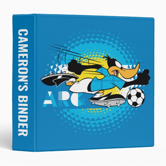 DAFFY DUCK™ Team Argentina Soccer Graphic 3 Ring Binder (Front/Spine)