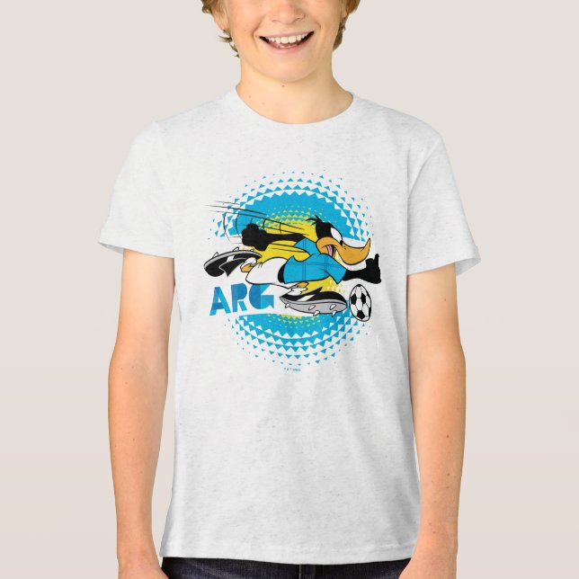 DAFFY DUCK™ Team Argentina Soccer Graphic Tri-Blend Shirt (Front)