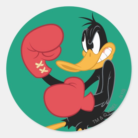 Daffy Duck™ The Boxer Classic Round Sticker 