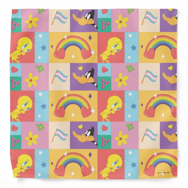 DAFFY DUCK™ & TWEETY™ - Pride Pattern Bandana (Front)