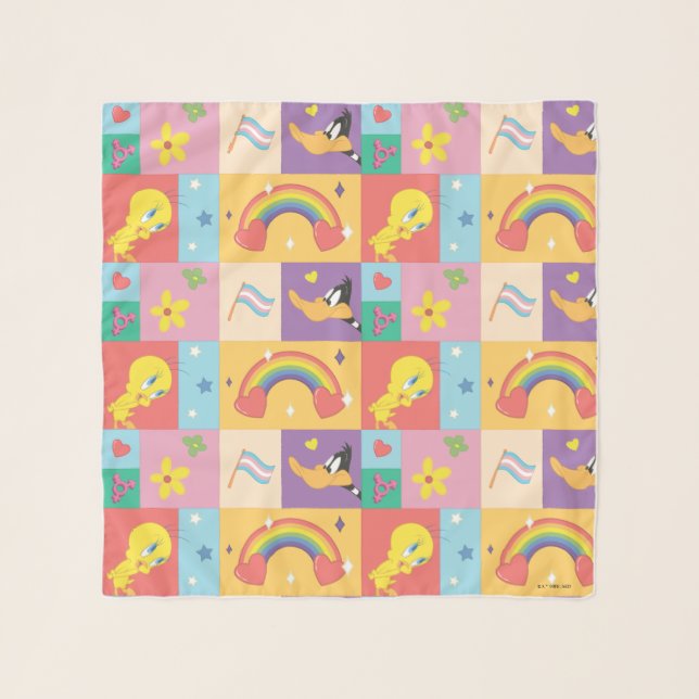DAFFY DUCK™ & TWEETY™ - Pride Pattern Scarf (Front)