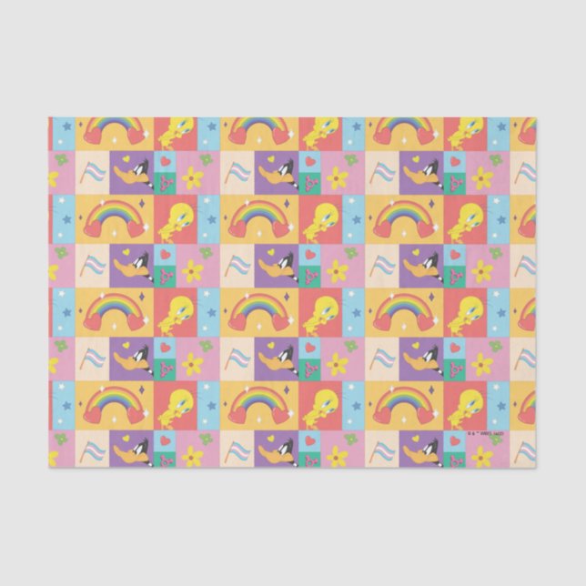 DAFFY DUCK™ & TWEETY™ - Pride Pattern Tissue Paper (Front)