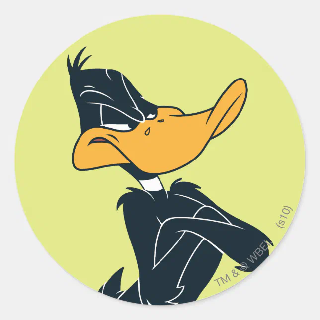 DAFFY DUCK™ with Arms Crossed Classic Round Sticker | Zazzle