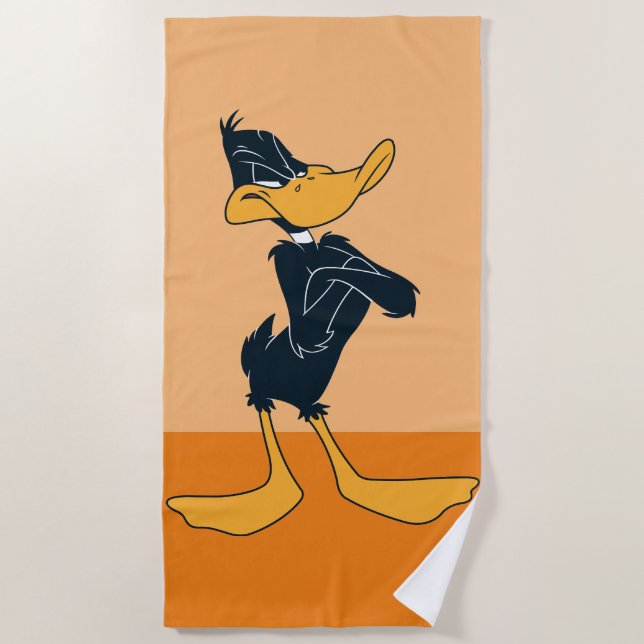 DAFFY DUCK™ with Arms Crossed Color Beach Towel (Front)
