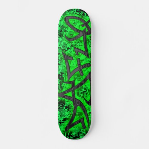 Dafuq Street Writer Green On Green Camo Skateboard