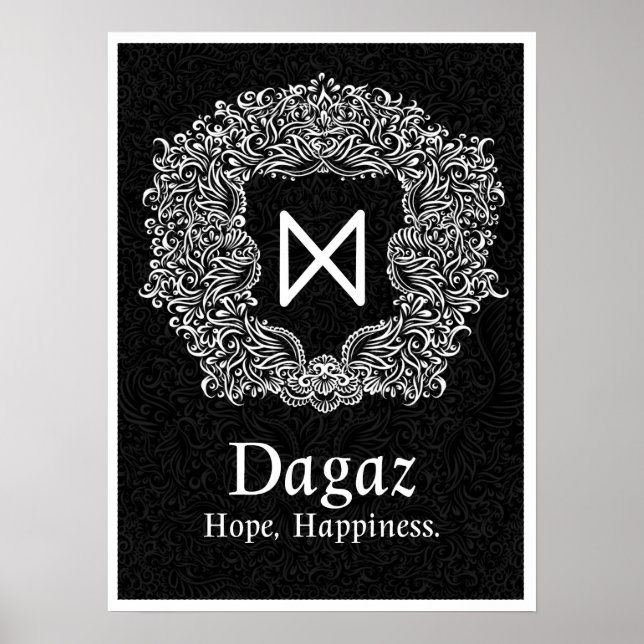 Dagaz /Happiness/ Black Version Poster (Front)