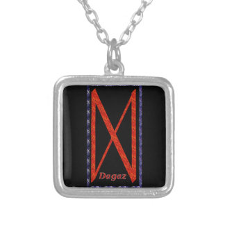 Dagaz Rune Silver Plated Necklace