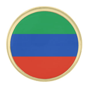 Dagestan Flag Gold Finish Lapel Pin