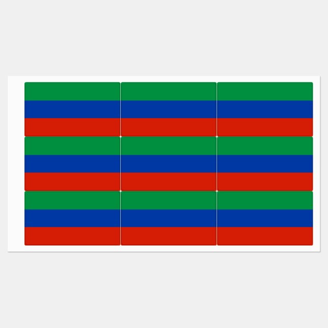 Dagestan Flag Labels (Sheet)