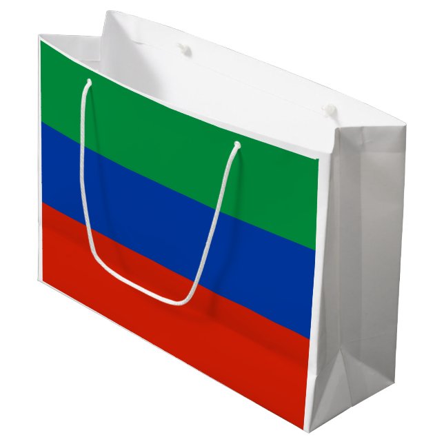 Dagestan Flag Large Gift Bag (Front Angled)