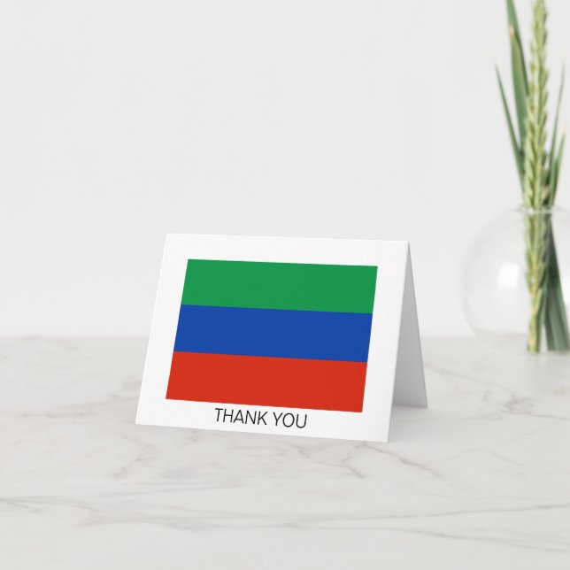 Dagestan Flag Letterpress Thank You Card (Front)