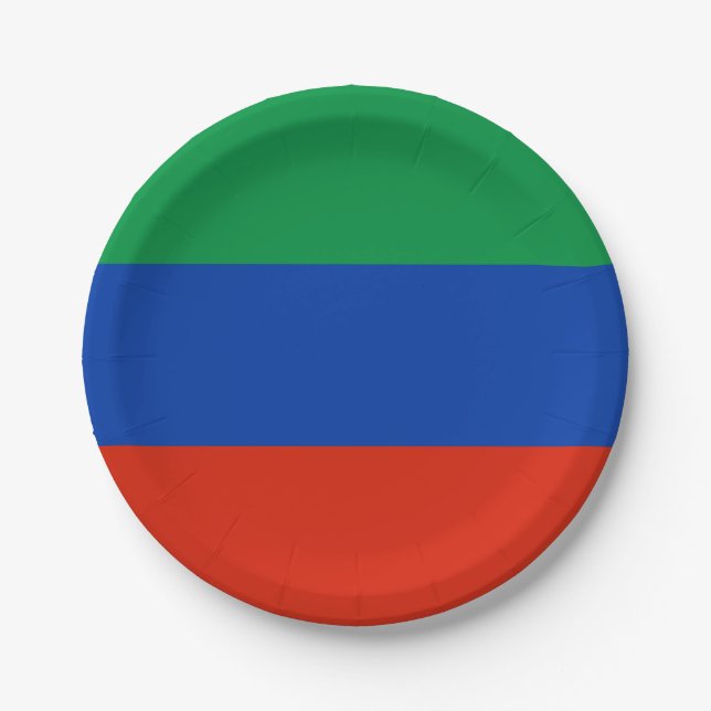 Dagestan Flag Paper Plates (Front)