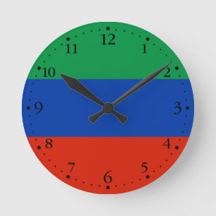 Dagestan Flag Round Clock