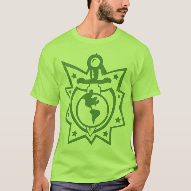Dagger and Sheild Earth T-Shirt (Front)