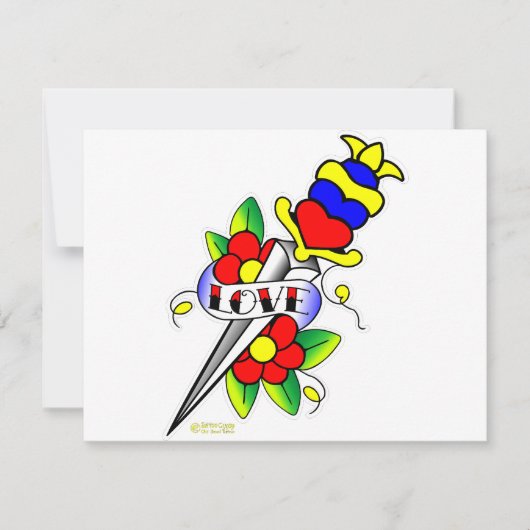 Dagger Flowers and Love Tattoo (Front)