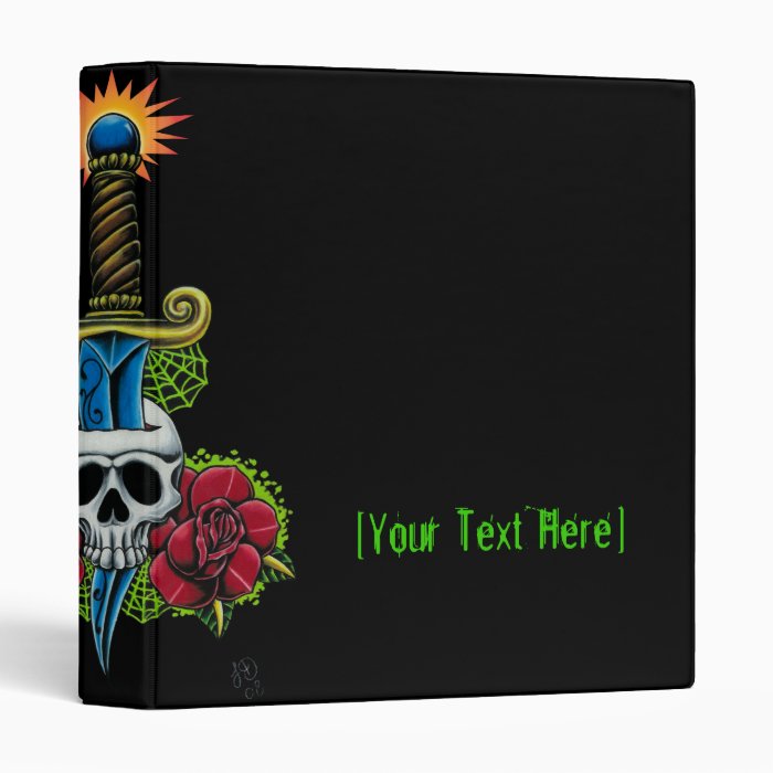 Dagger, Skull, and Roses Binder Template