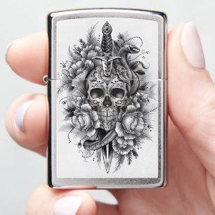 Dagger Skull with Snake #6 Zippo Lighter