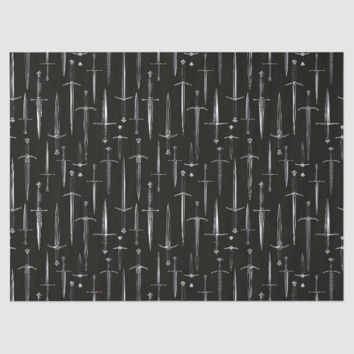 Daggers and Swords repeating moody pattern Tissue Paper