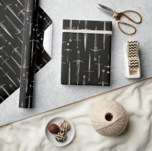 Daggers and Swords repeating moody pattern Wrapping Paper