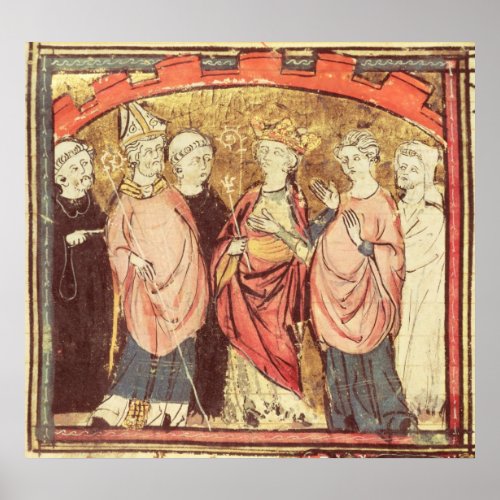 Dagobert I  King of Franks receiving the Kingdom Poster