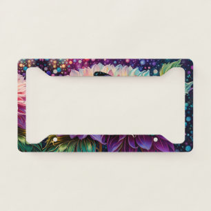 Dahlia and Bubbles License Plate Frame