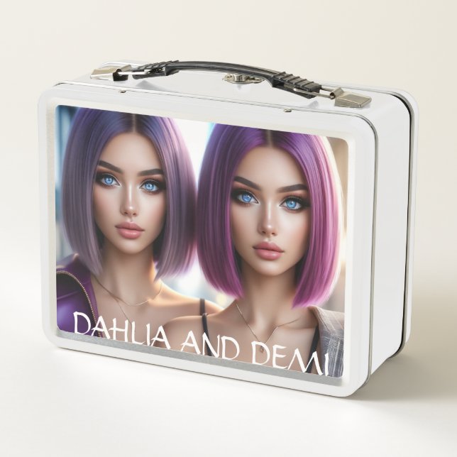 Dahlia and Demi Metal Lunch Box (Back)