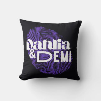 Dahlia and Demin Throw Pillow