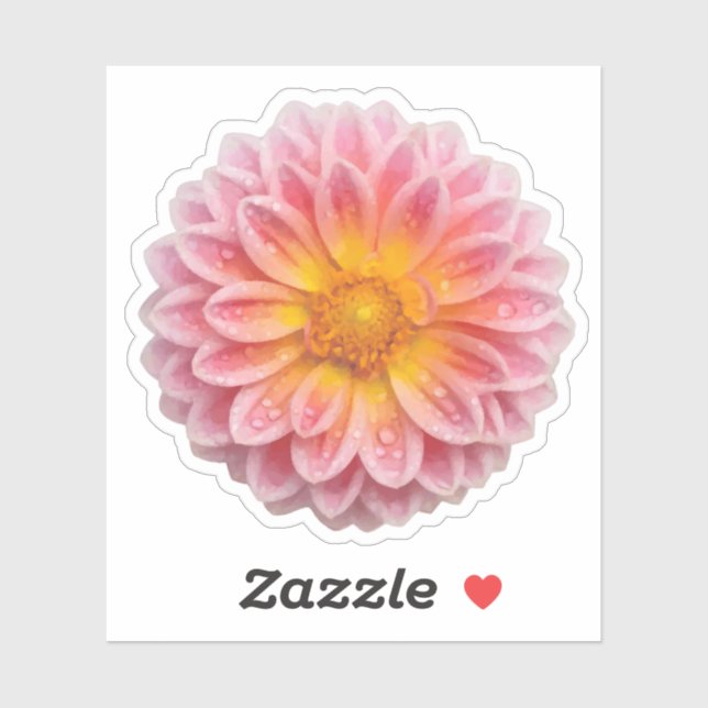 Dahlia and Dew Drops Sticker (Sheet)