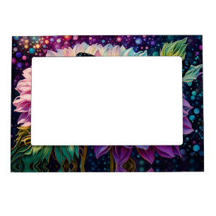 Dahlia And Iridescent Butterfly Magnetic Frame