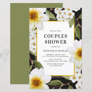 Dahlia and Spirea Botanical Couples Shower Invite