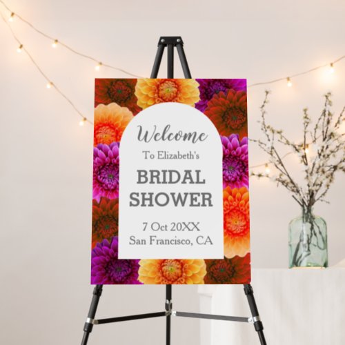 Dahlia Autumn Floral Bridal Shower Foam Board