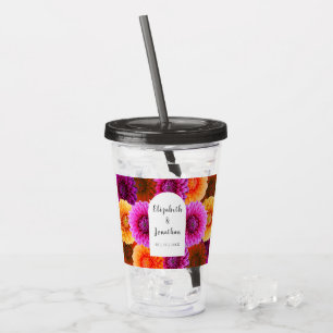 Dahlia Autumn Floral Wedding Acrylic Tumbler