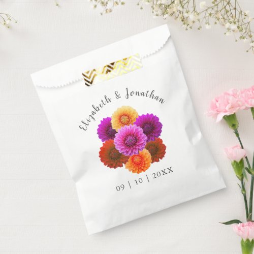 Dahlia Autumn Floral Wedding Favor Bag