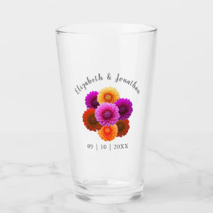 Dahlia Autumn Floral Wedding Glass