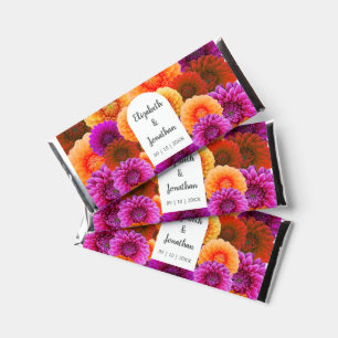 Dahlia Autumn Floral Wedding Hershey Bar Favors
