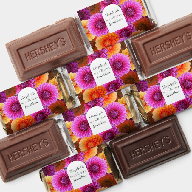 Dahlia Autumn Floral Wedding Hershey's Miniatures (Assorted)