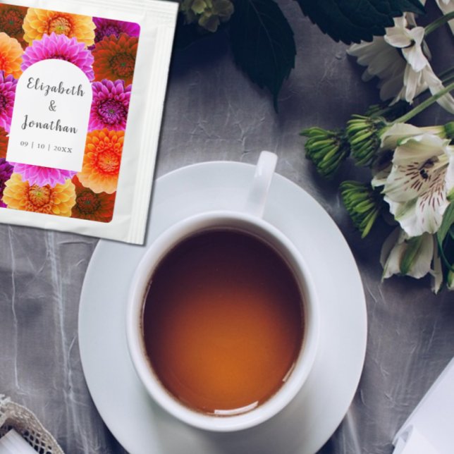Dahlia Autumn Floral Wedding Tea Bag Drink Mix (Creator Uploaded)