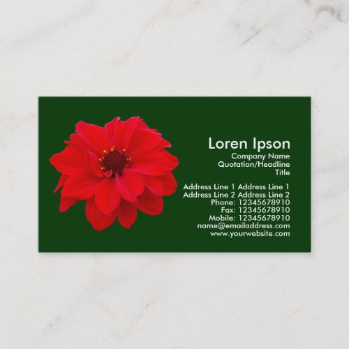 Dahlia Bishop of Llandaff _ Dark Green 003300 Business Card