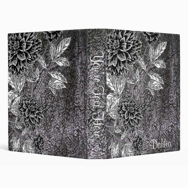 Dahlia Black Faux Leather Photo Album Binder (Background)