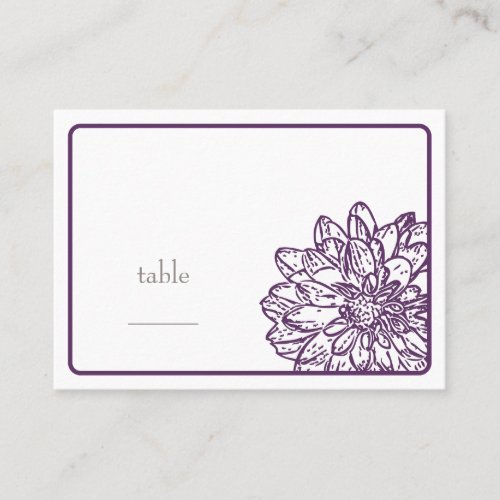 Dahlia Blossom Flat Place Card Business Card Template
