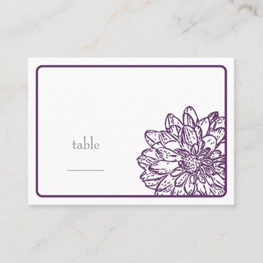 Customizable Dahlia Blossom Flat Place Card Business Card Template