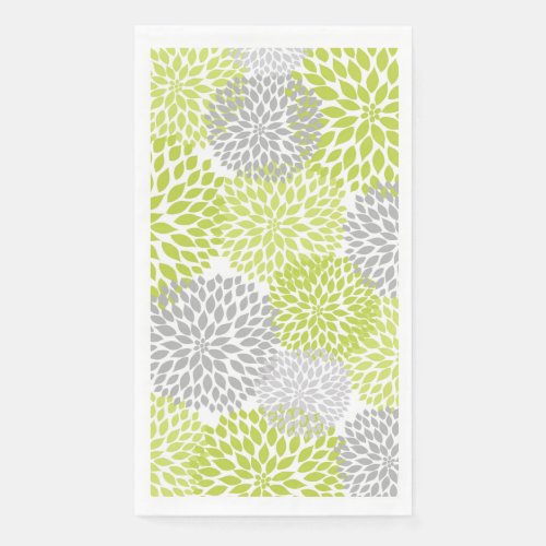 Dahlia Bouquet _ chartreuse gray Paper Guest Towels