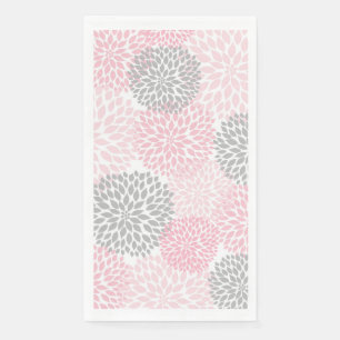 Dahlia Bouquet - pink gray Paper Guest Towels