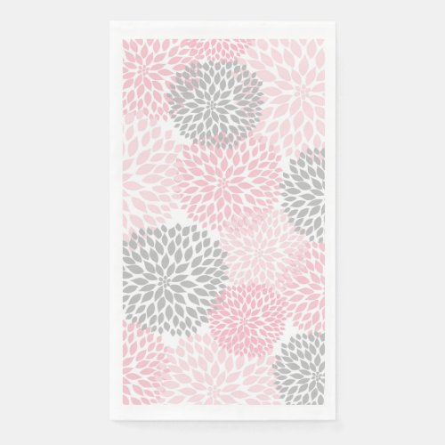 Dahlia Bouquet _ pink gray Paper Guest Towels