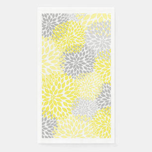 Dahlia Bouquet - yellow gray Paper Guest Towels