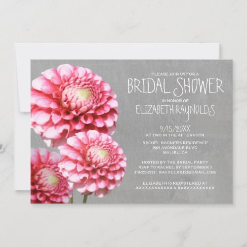 Dahlia Bridal Shower Invitations