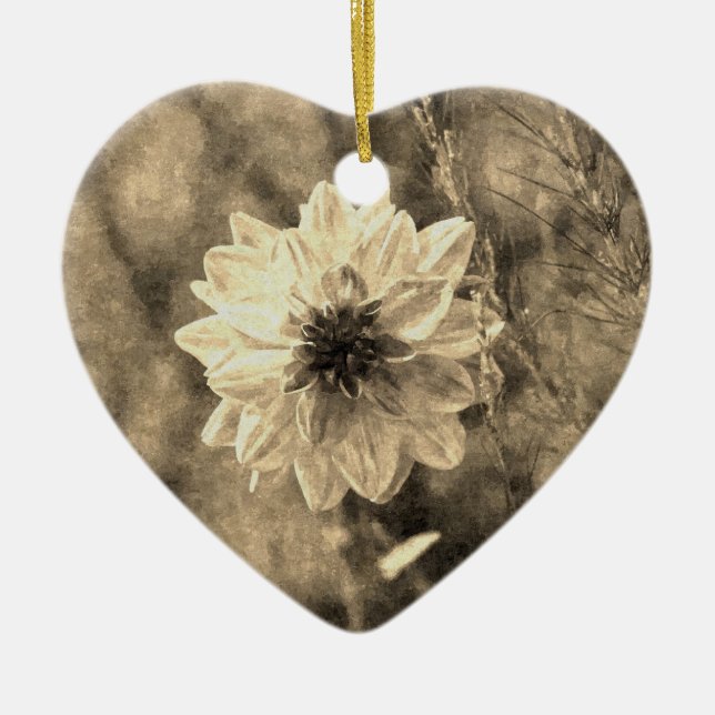 Dahlia Ceramic Ornament (Front)