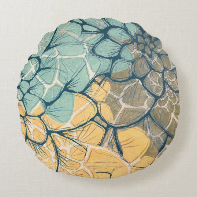 Dahlia Dance I Round Pillow (Front)